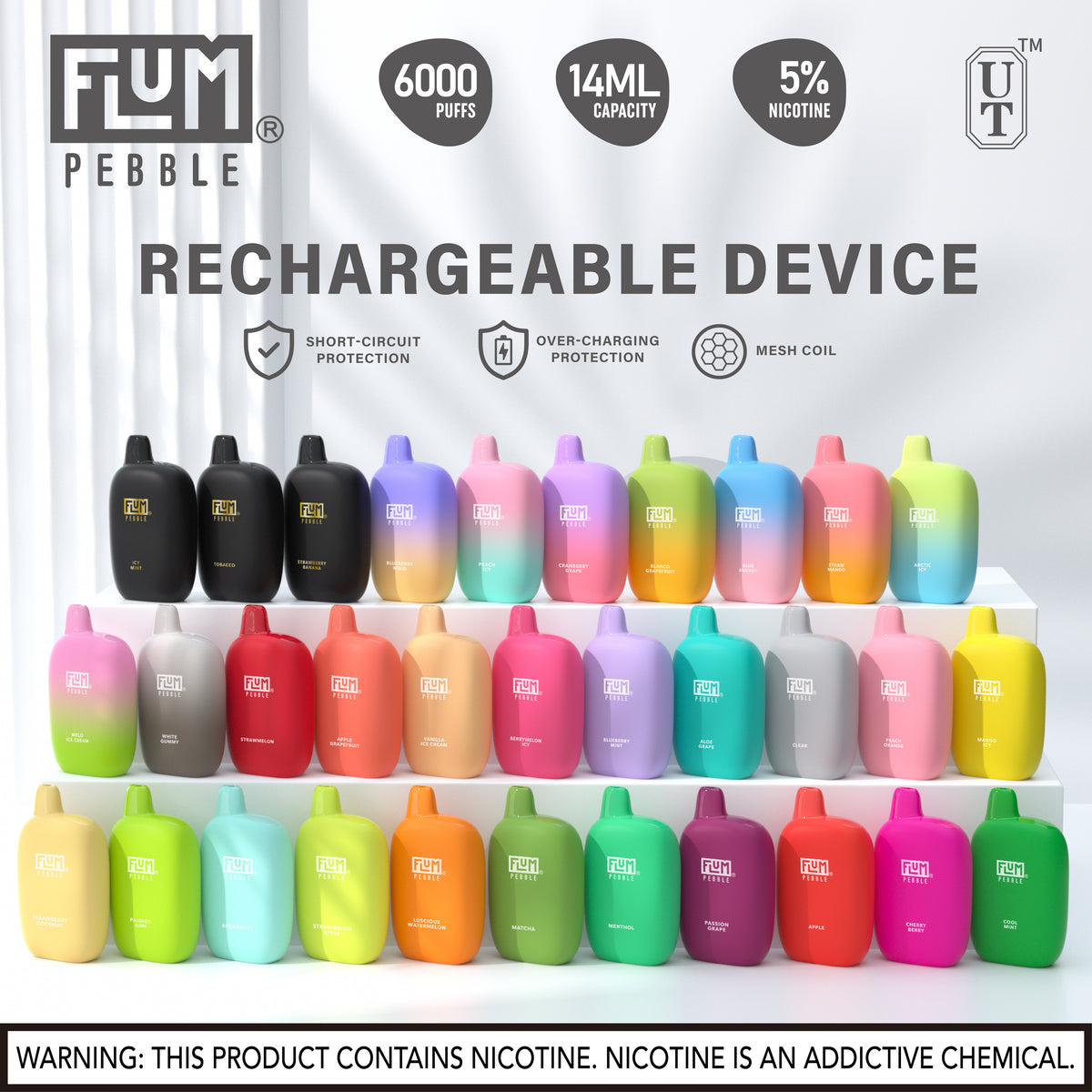 Flum Pebble Disposable 14mL (Pack/10)